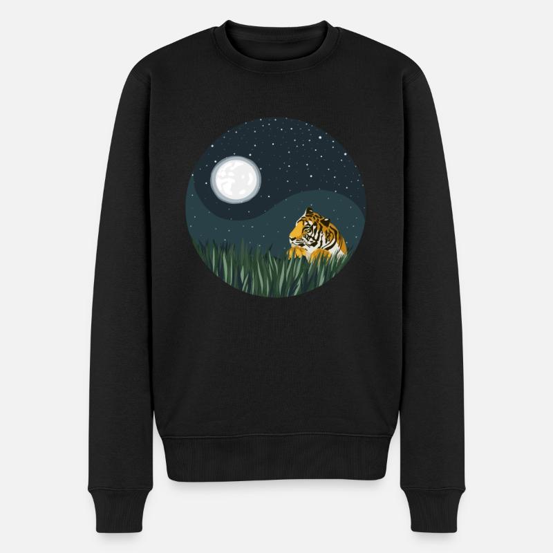Raubkatze Königstiger Wildkatze Sibirischer Tiger - Männer Premium Bio Pullover - Schwarz