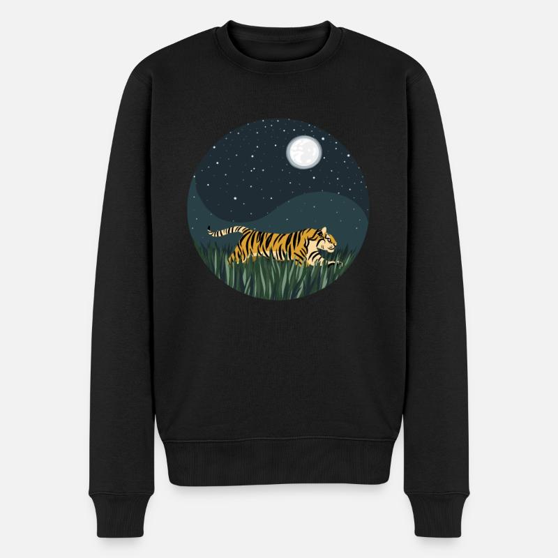 Königstiger Wildkatze Raubkatze Sibirischer Tiger - Männer Premium Bio Pullover - Schwarz