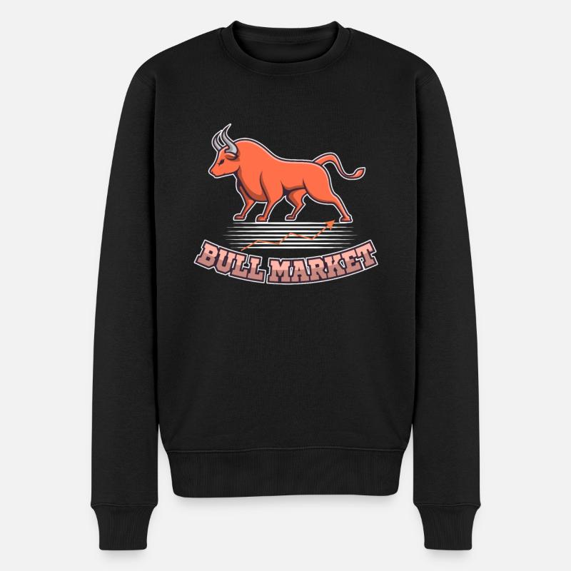 Marché haussier Boursier Trader boursier - Pull Premium bio Homme - noir
