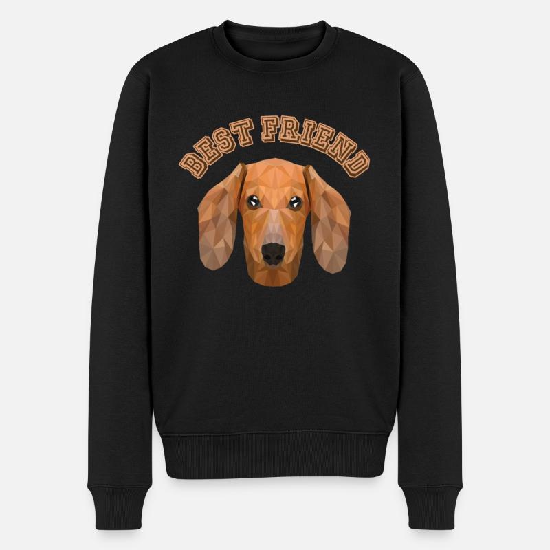 Best Friend Teckel Dachshund Hund Hundebesitzer - Männer Premium Bio Pullover - Schwarz