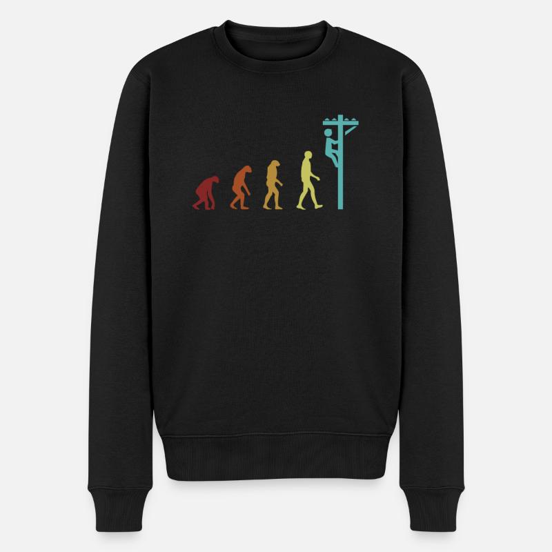 Electrician Evolution Elektroniker Elektriker - Männer Premium Bio Pullover - Schwarz