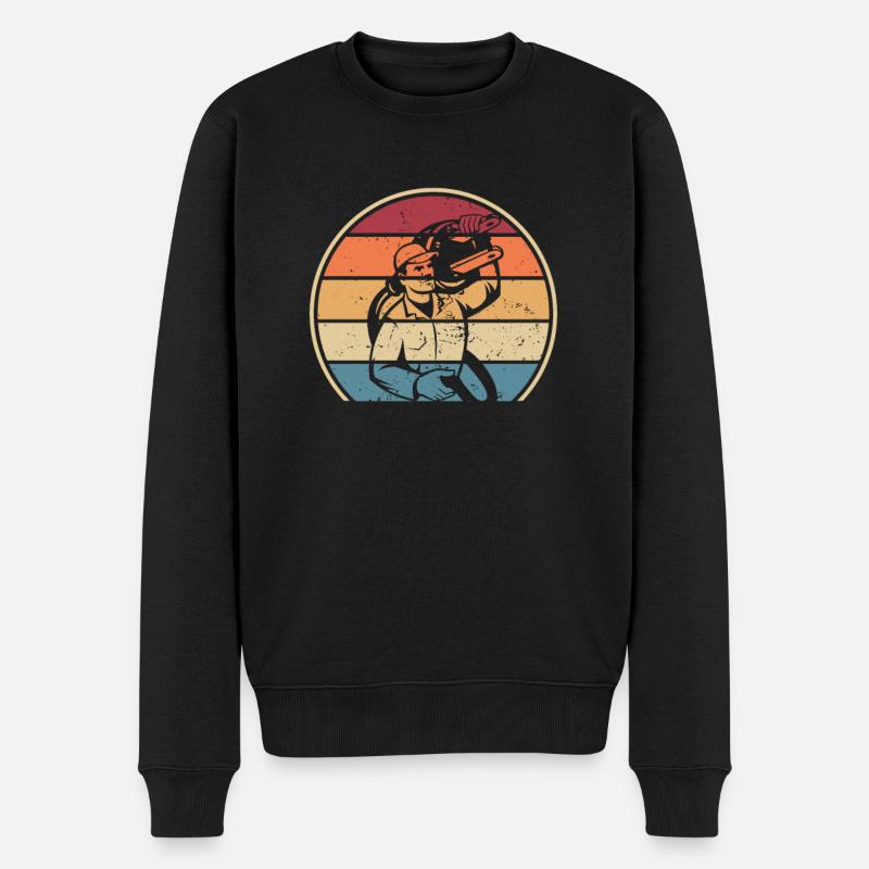 Retro Elektroniker Elektrotechniker Elektriker - Männer Premium Bio Pullover - Schwarz