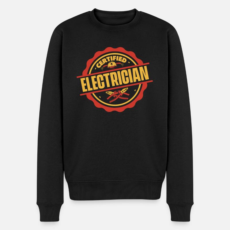 Électricien certifié Elektroniker Elektriker - Pull Premium bio Homme - noir