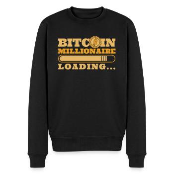 Bitcoin Millionaire Loading Blockchain Crypto - Männer Premium Bio Pullover - Schwarz - Vorne - Nico (187cm)