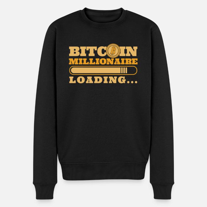 Bitcoin Millionaire Loading Blockchain Crypto - Männer Premium Bio Pullover - Schwarz