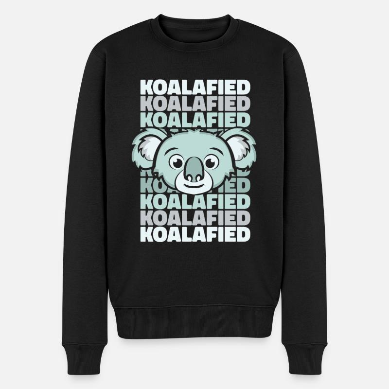 Koalabär Eukalyptus Phascolarctos - Männer Premium Bio Pullover - Schwarz