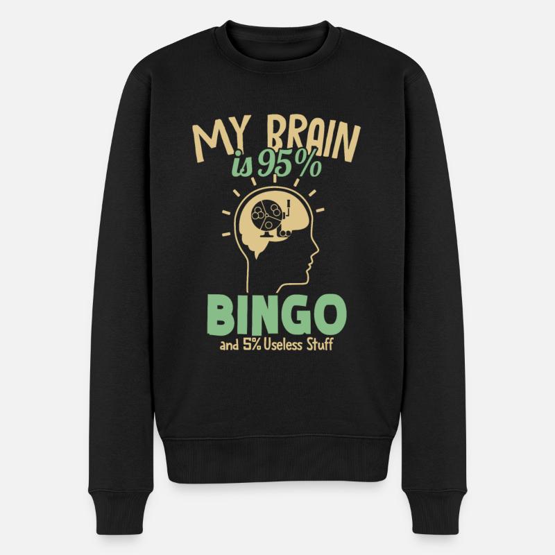Mon cerveau est composé à 95% de joueurs de bingo - Pull Premium bio Homme - noir
