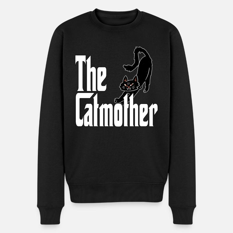Cat Mom The Catmother Crazy Cat Mother Kitty Mommy - Männer Premium Bio Pullover - Schwarz