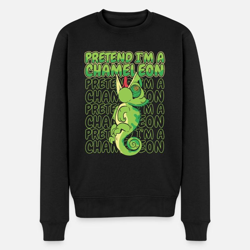Tu so, als wäre ich ein Chamäleon-Liebhaber mit verschleiertem Panther - Männer Premium Bio Pullover - Schwarz