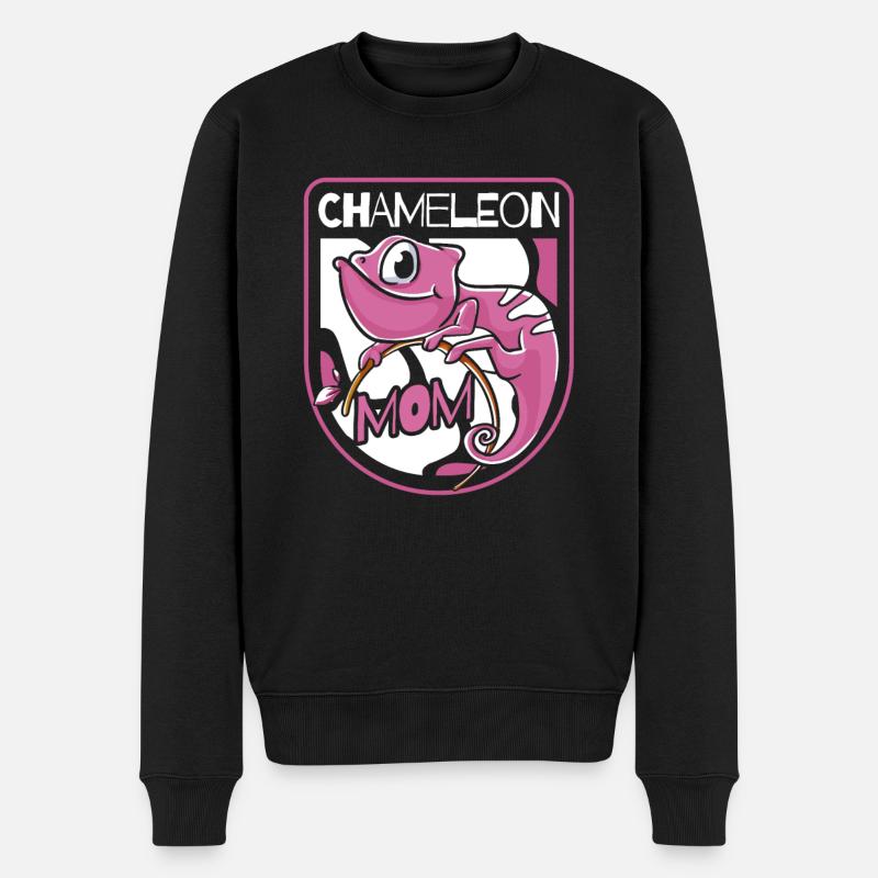 Chamäleon Mama Panther Verschleierte Chamaeleonidae Liebhaber - Männer Premium Bio Pullover - Schwarz