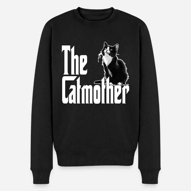 Katze Mutter The Catmother Crazy Cat Mom Mama - Männer Premium Bio Pullover - Schwarz