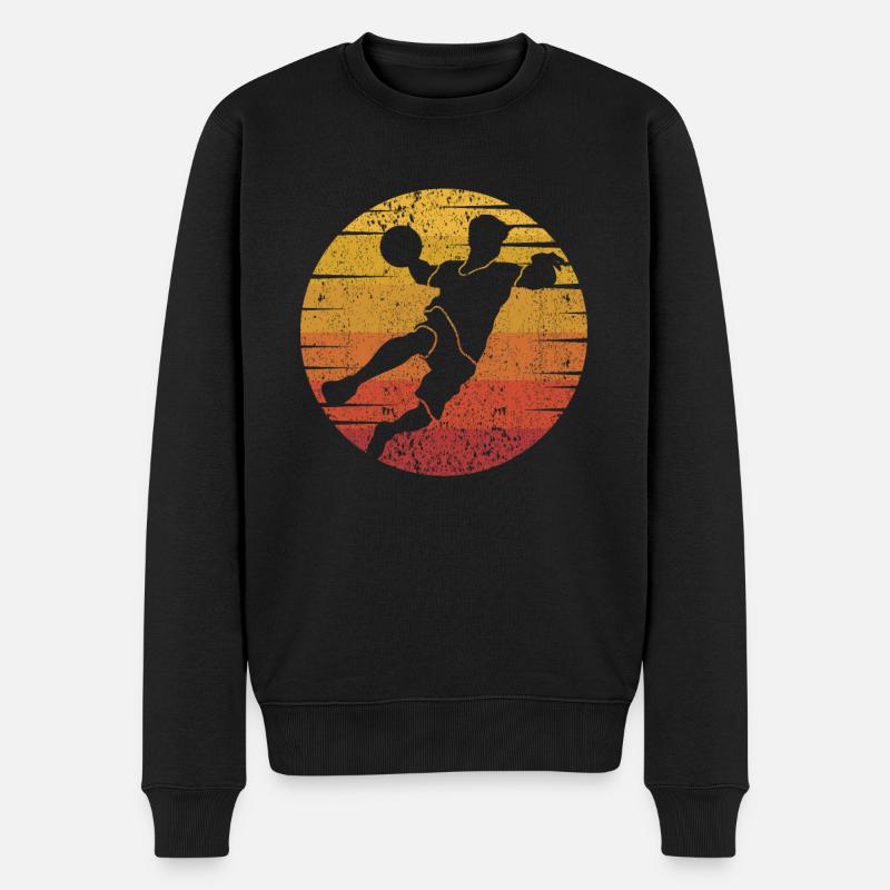 Retro Team Spiel Prisonball Spieler Völkerball - Männer Premium Bio Pullover - Schwarz