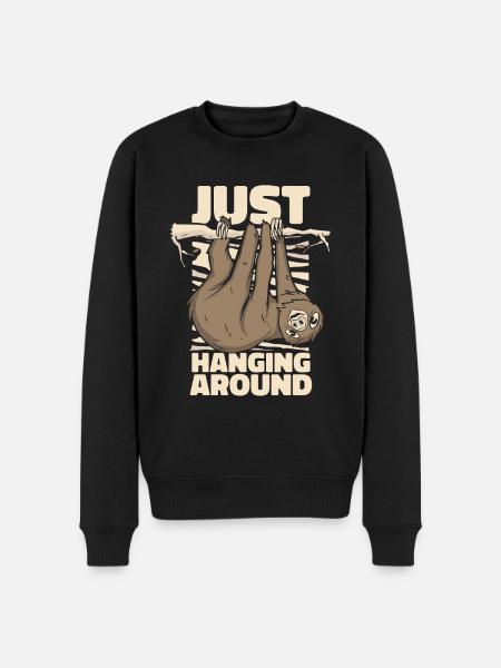 Just Hanging Around Brown-Throated Pilosa - Men's Premium Organic Jumper - black