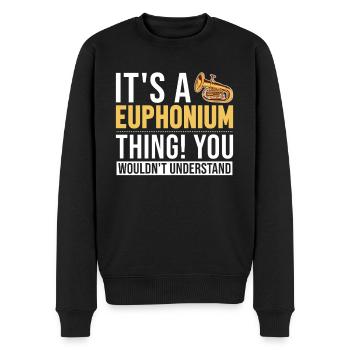 C’est un euphonium, un instrument, un euphoniste - Pull Premium bio Homme - noir - Devant - Nico (187cm)