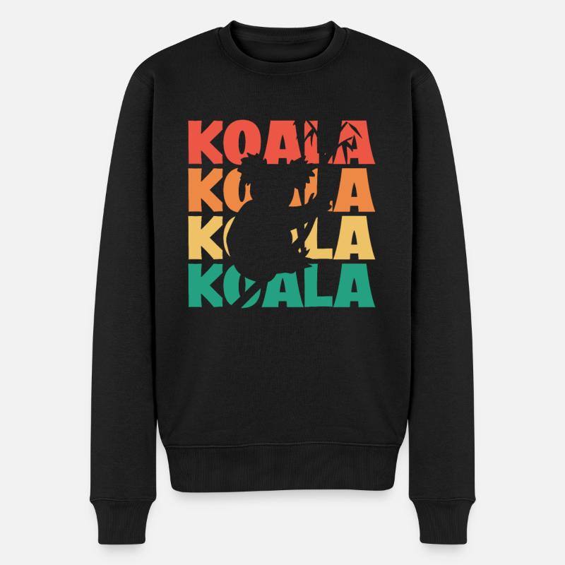 Texte rétro Koalabear Phascolarctos Cinereus - Pull Premium bio Homme - noir