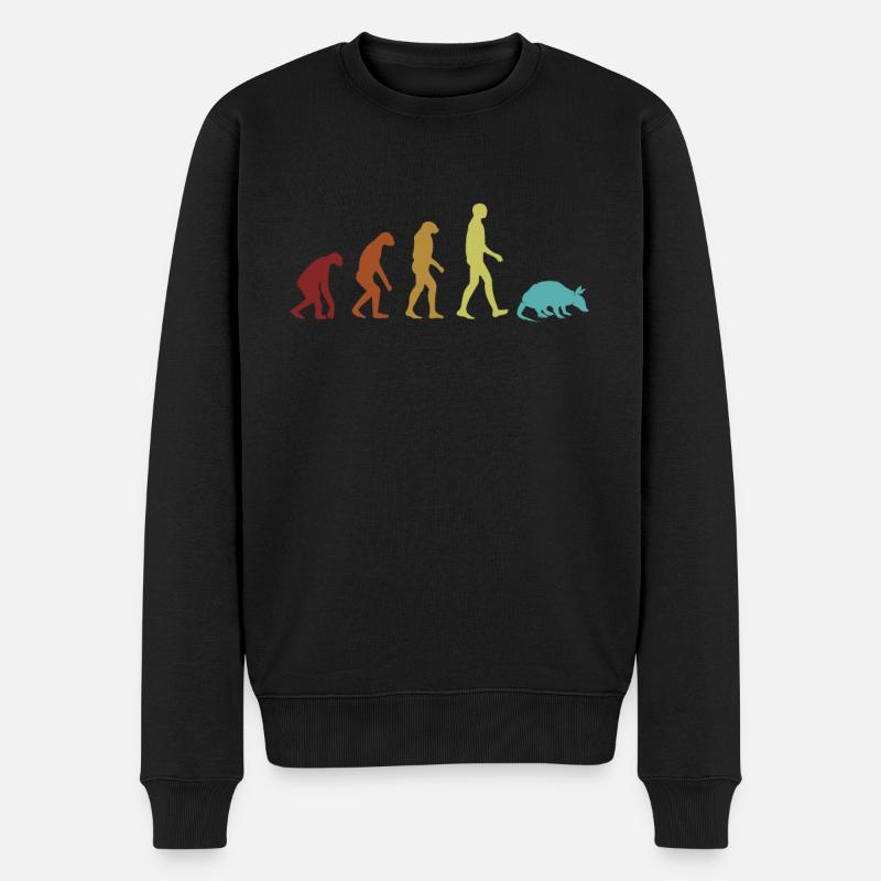 Gürteltier Evolution Rosa Fee Cingulata Liebhaber - Männer Premium Bio Pullover - Schwarz