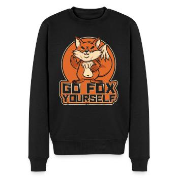 Go Fox Yourself Canidae Caninae Rotfuchs Fuchs Liebhaber - Männer Premium Bio Pullover - Schwarz - Vorne - Nico (187cm)