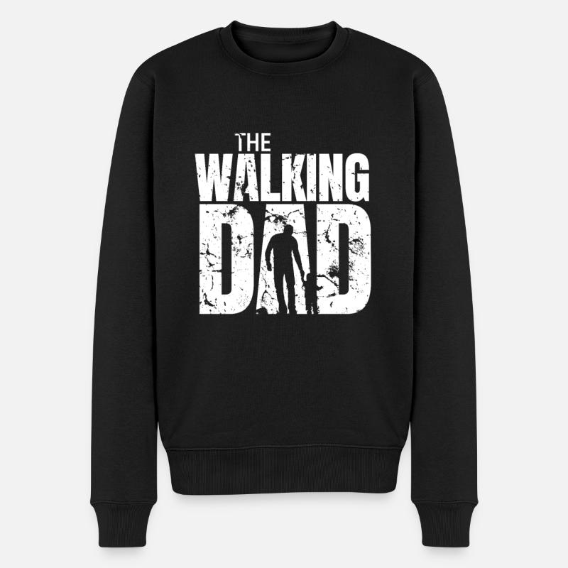 The Walking Dad - Männer Premium Bio Pullover - Schwarz