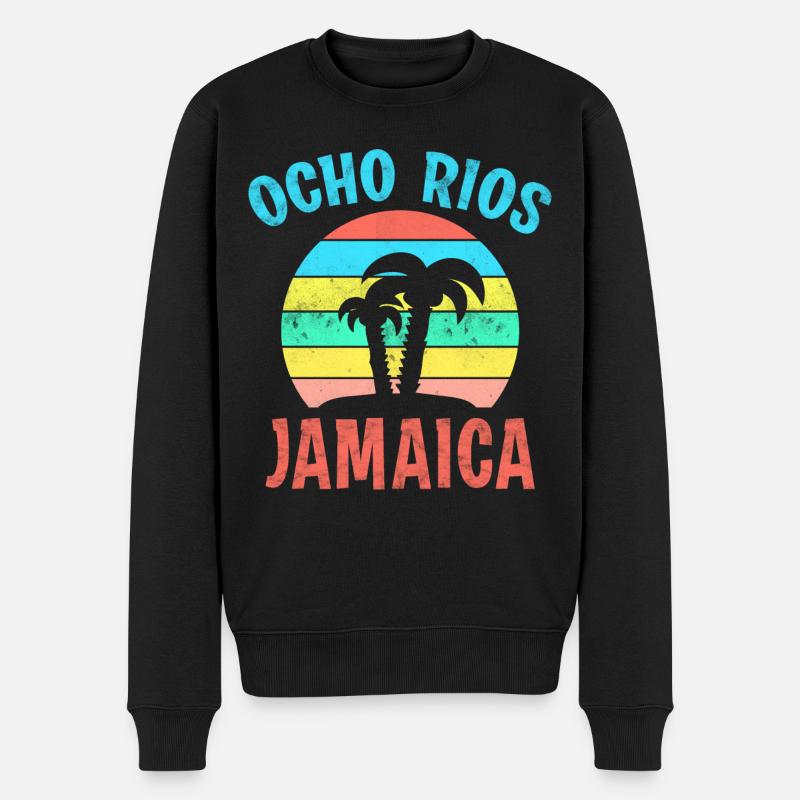 OCHO RIOS JAMAICA Sonnenuntergang Karibik Jamaika - Männer Premium Bio Pullover - Schwarz