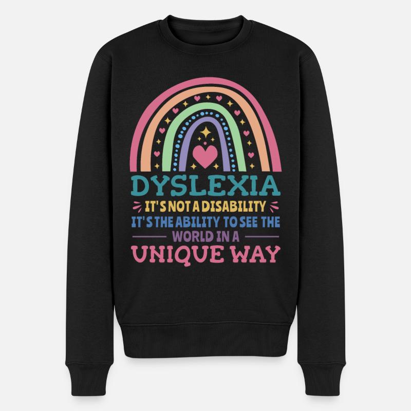 Dyslexie Conscience Dyslexiques - Pull Premium bio Homme - noir