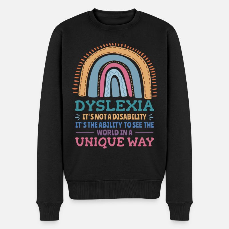 Dyslexie Bewusstsein Legastheniker - Männer Premium Bio Pullover - Schwarz
