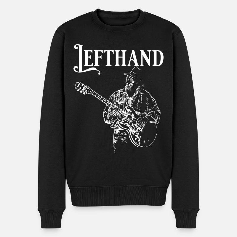 Linkshänder Gitarrist - Männer Premium Bio Pullover - Schwarz