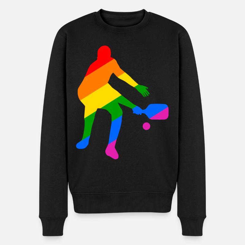 Gay Pride Pickleball - Männer Premium Bio Pullover - Schwarz