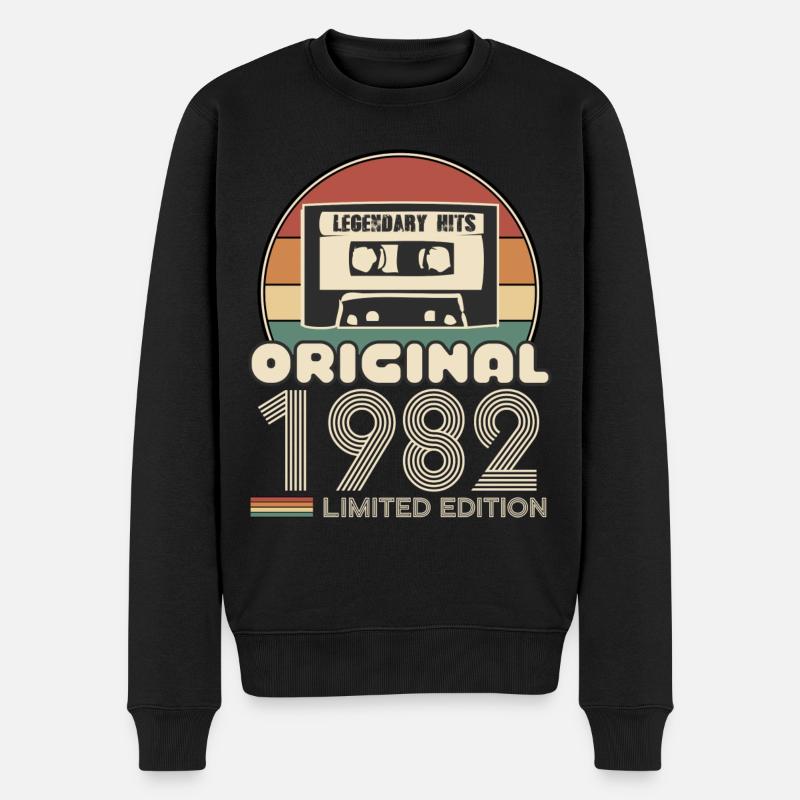 1982 - Männer Premium Bio Pullover - Schwarz