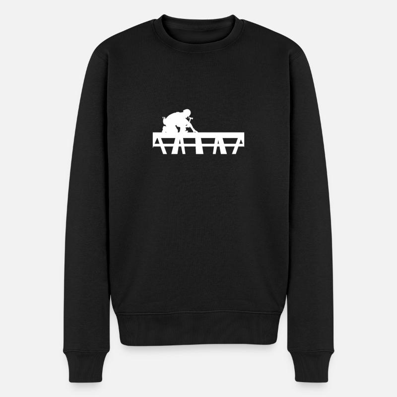 charpentier sur un toit - Pull Premium bio Homme - noir