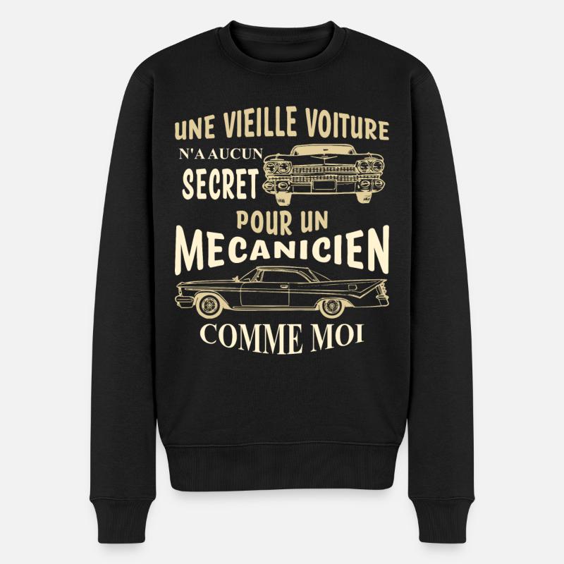Mechanischer Humor - Männer Premium Bio Pullover - Schwarz