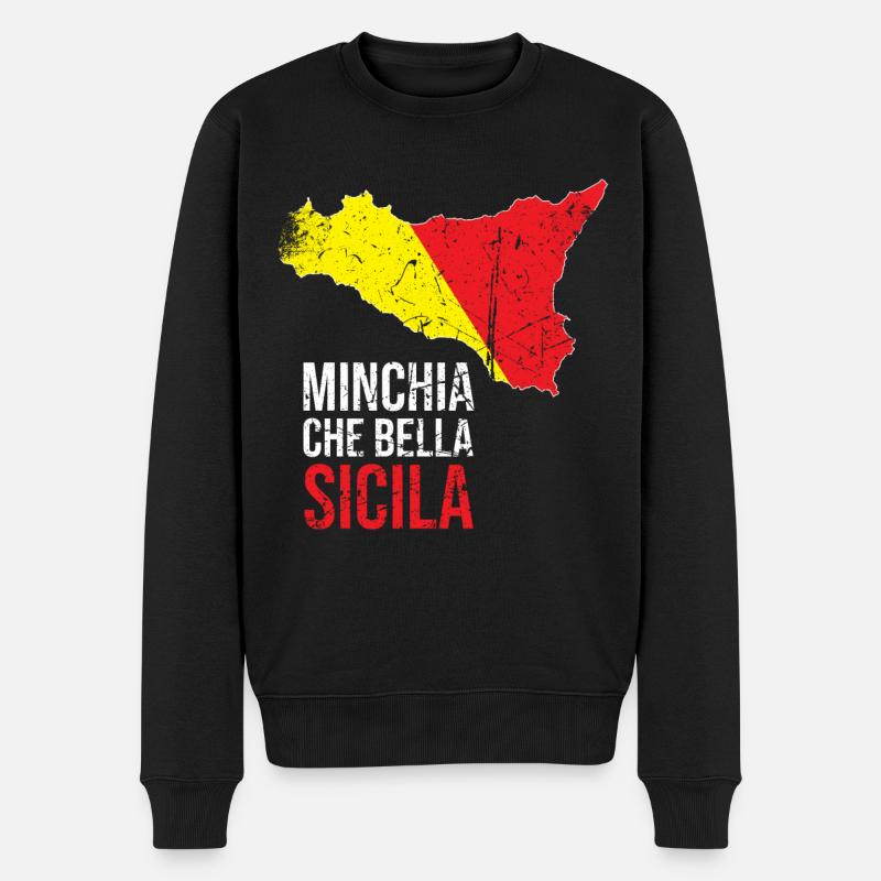 MINCHIA CHE BELLA PALERMO Sicile - Pull Premium bio Homme - noir