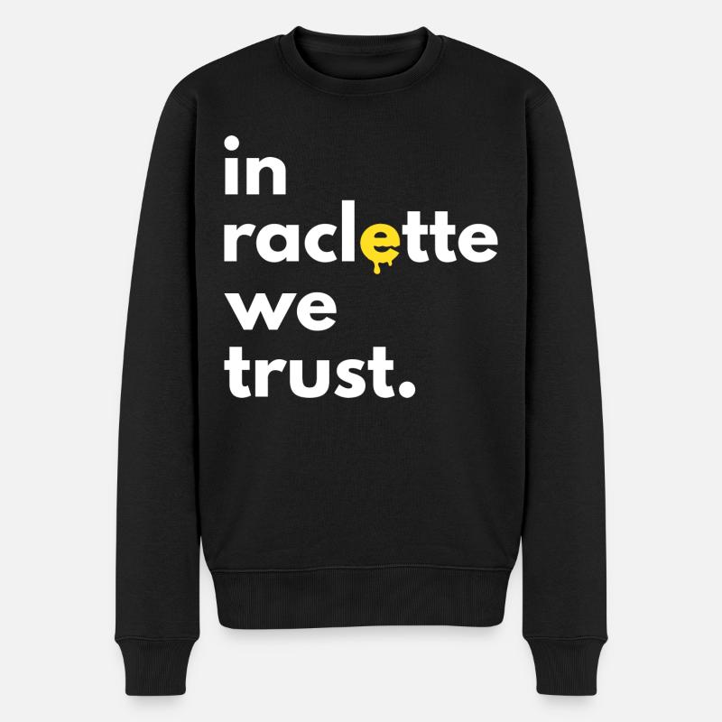 Raclette Humor - Männer Premium Bio Pullover - Schwarz
