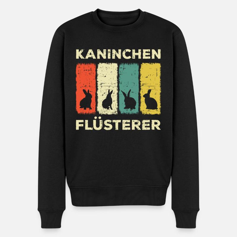 Kaninchenflüsterer Hasenzüchter Hase Vintage - Männer Premium Bio Pullover - Schwarz