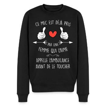 Mec deja pris cadeau homme - Pull Premium bio Homme - noir - Devant - Nico (187cm)