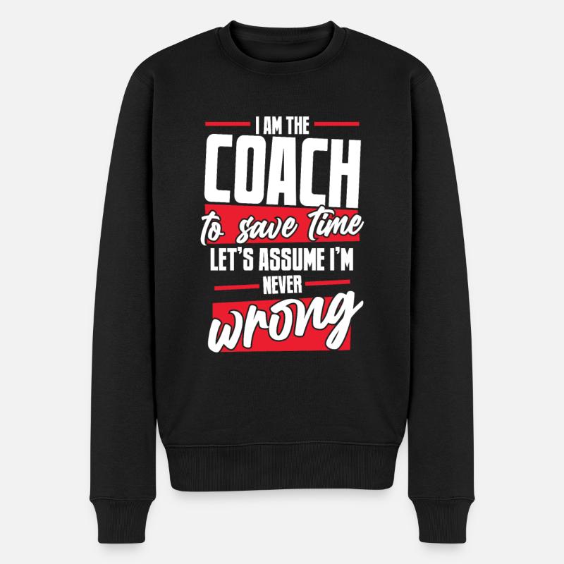 Coach Trainer - Männer Premium Bio Pullover - Schwarz