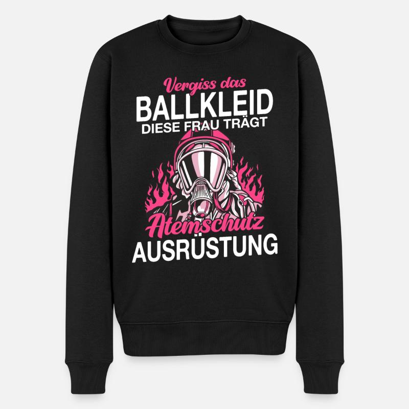 Feuerwehr Feuerwehrfrau - Männer Premium Bio Pullover - Schwarz