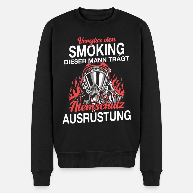 Feuerwehr Feuerwehrmann - Männer Premium Bio Pullover - Schwarz