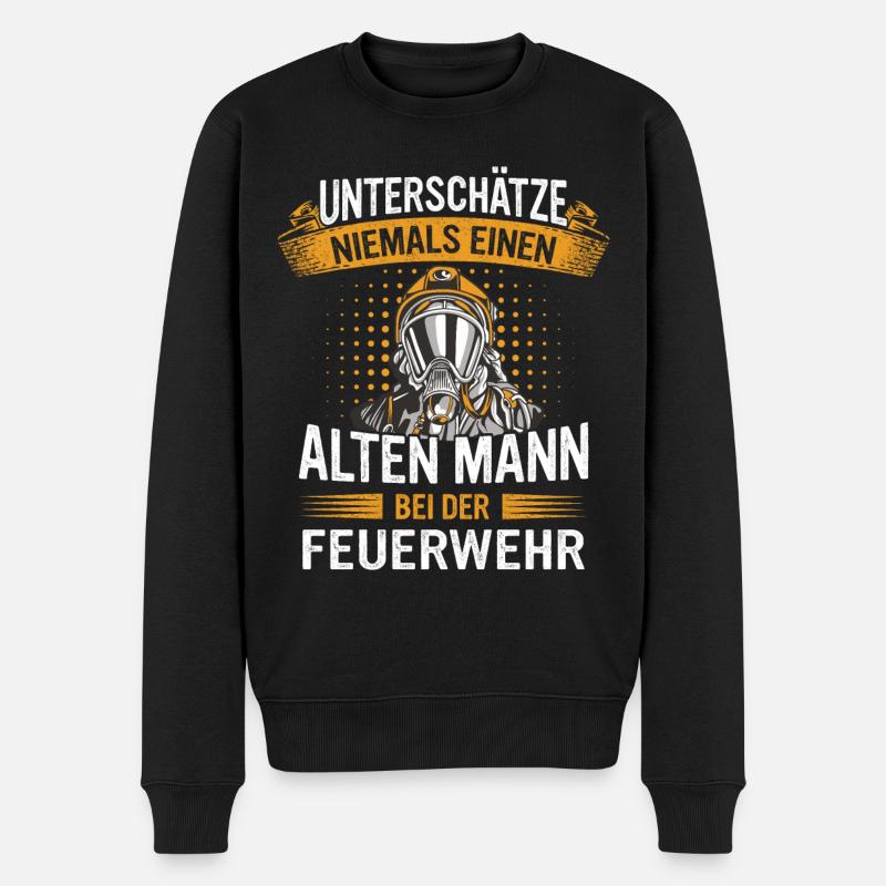 Feuerwehr Freiwillige Feuerwehr - Männer Premium Bio Pullover - Schwarz