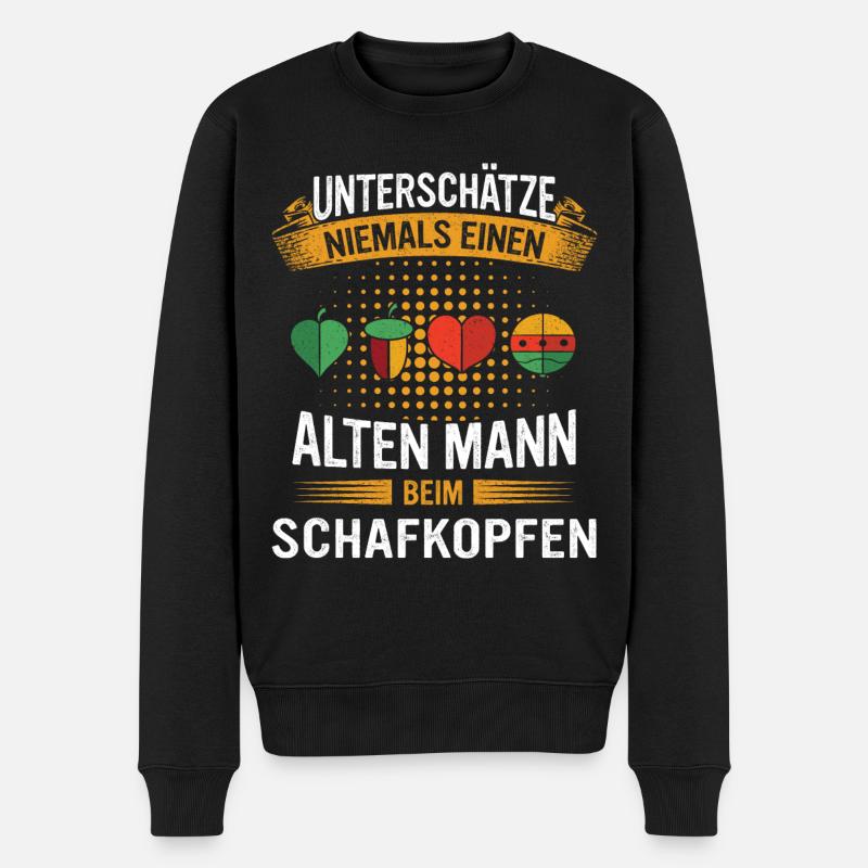 Schafkopfen Schafkopfer Kartenspiel - Männer Premium Bio Pullover - Schwarz