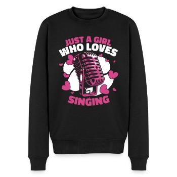 Chanteur de musique vocale chantant - Pull Premium bio Homme - noir - Devant - Nico (187cm)
