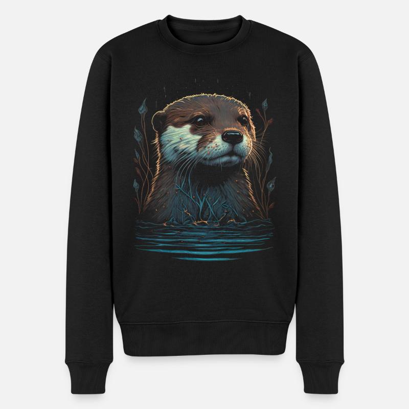 Loutre de mer - Pull Premium bio Homme - noir