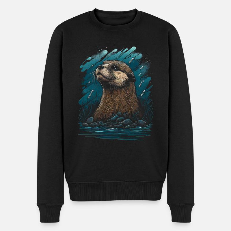 Loutre de mer - Pull Premium bio Homme - noir