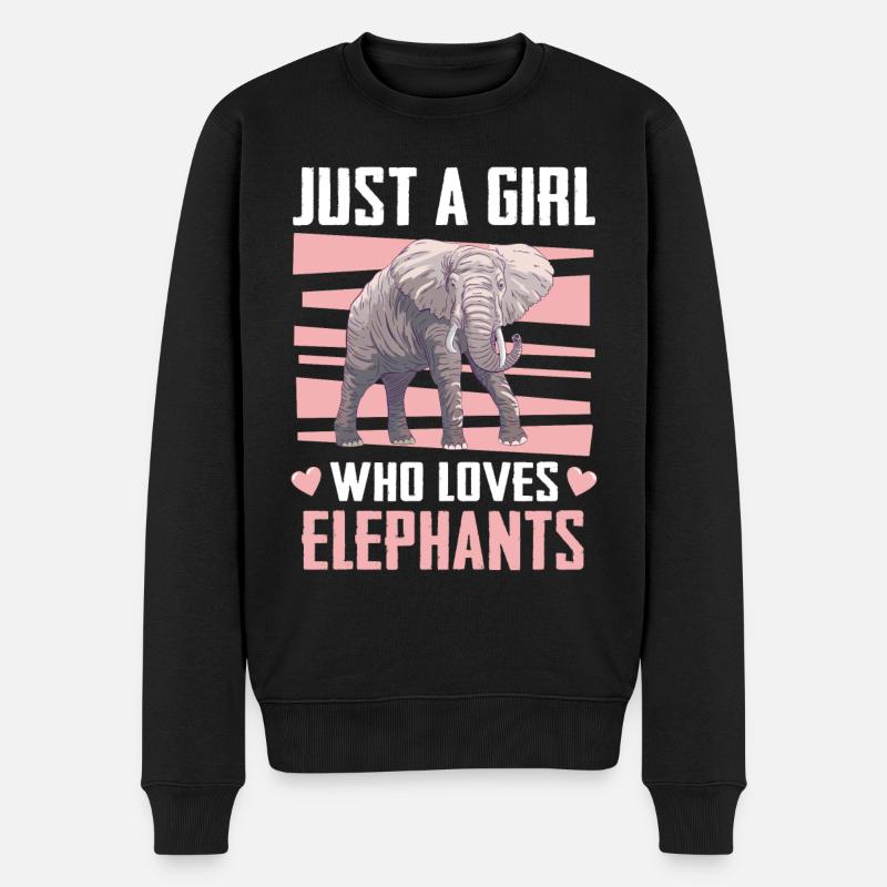 Éléphant Animal Zoo d’éléphants - Pull Premium bio Homme - noir