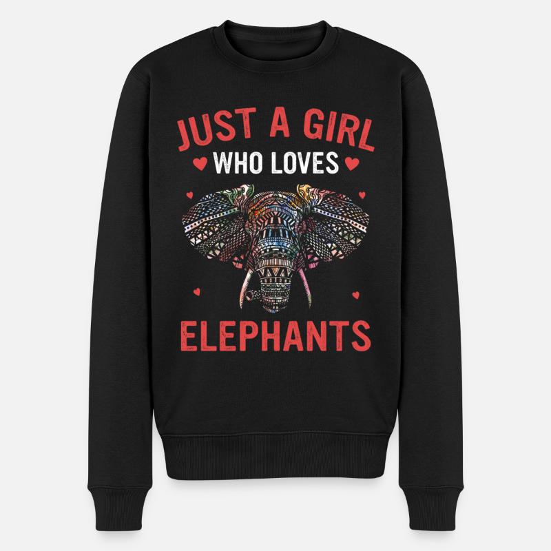 Elefant Tier Elefanten Zoo - Männer Premium Bio Pullover - Schwarz