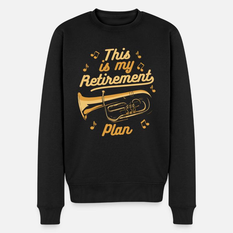 Tuba Tubist - Männer Premium Bio Pullover - Schwarz