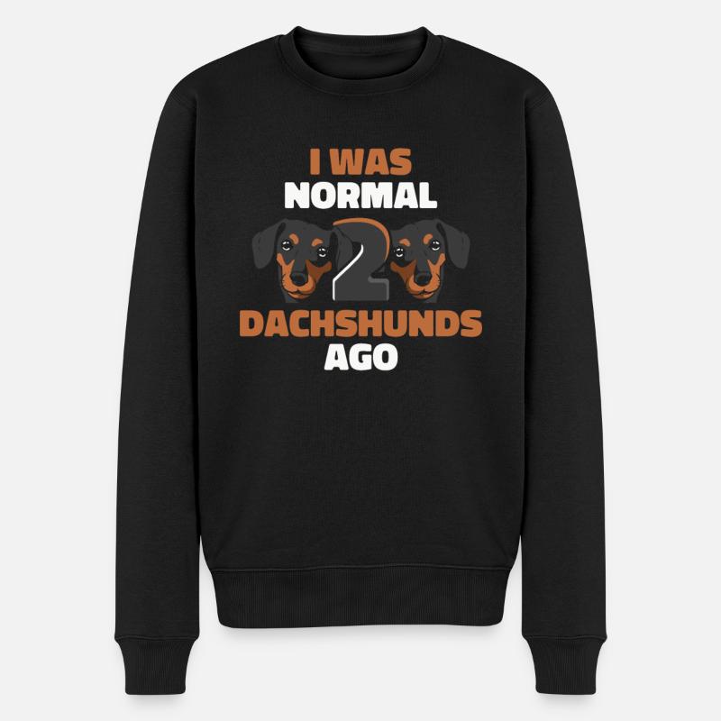 Dackel Hund - Männer Premium Bio Pullover - Schwarz