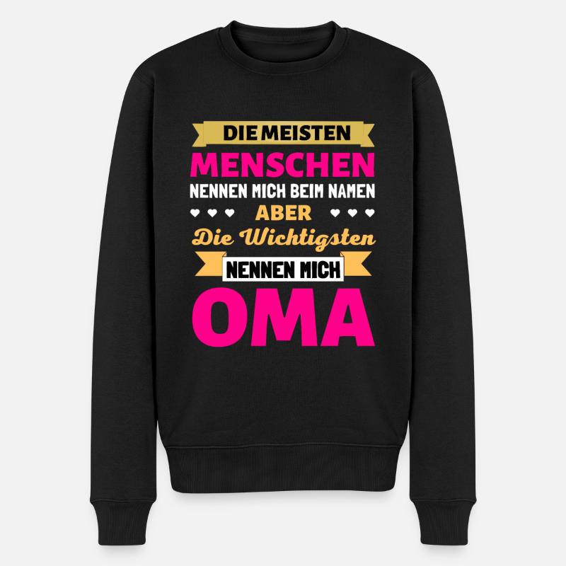 Oma Geschenk zum Geburtstag - Omi ist die beste - Männer Premium Bio Pullover - Schwarz