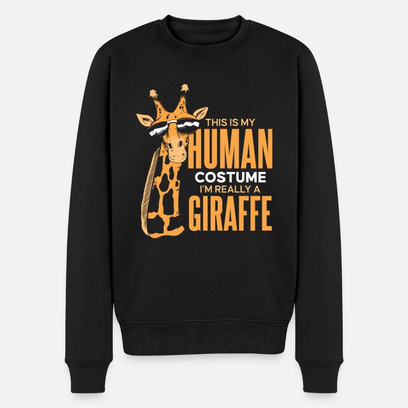 Giraffe Tier Afrika Giraffen - Männer Premium Bio Pullover - Schwarz