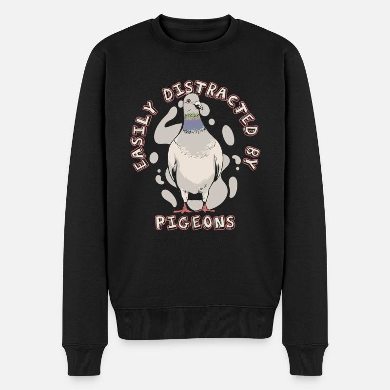 Pigeon Pigeons Animal Oiseau - Pull Premium bio Homme - noir