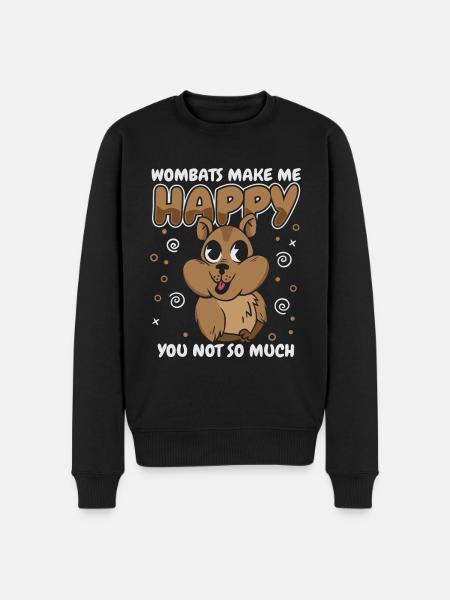 Wombat Animal Australia Womabts - Men's Premium Organic Jumper - black